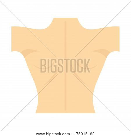 Naked human back icon isolated on white background vector illustration