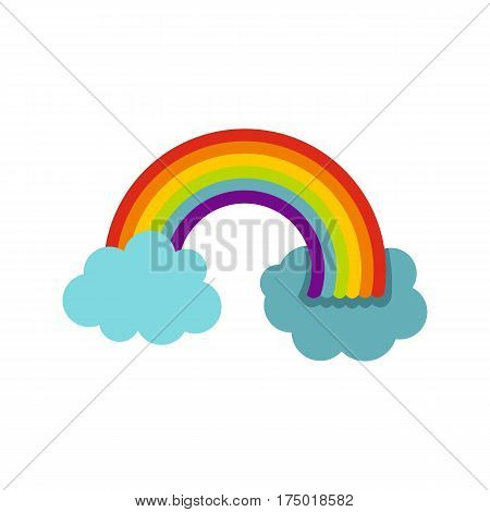 Rainbow in LGBT color icon in flat style isolated on white background vector illustration