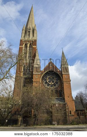 A view of the historic St. Augustines Church in Kilburn London.