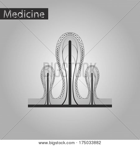 black and white style icon of intestinal villi