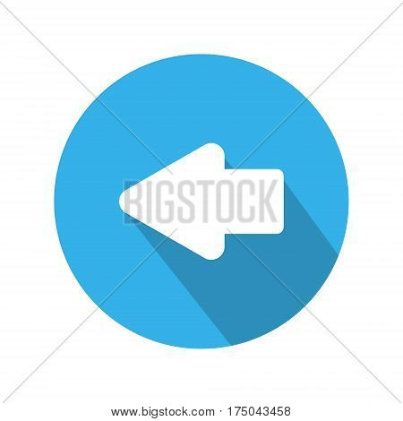 Index arrow to the left in the blue circle with shadow