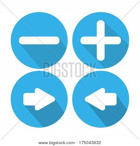 Index plus and minus and Pointer Left arrow to the right in the blue circle with shadow