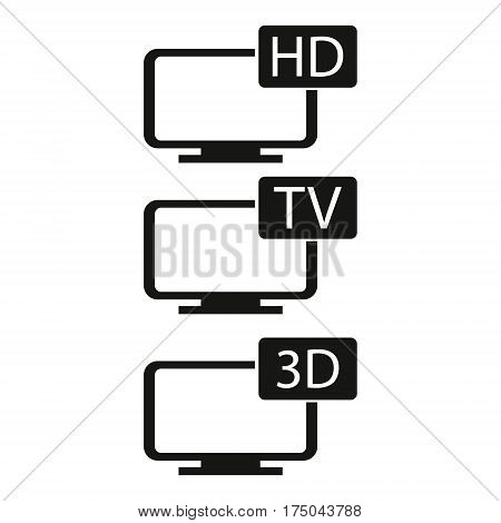 Monitor HD 3D TV features a new vector illustration