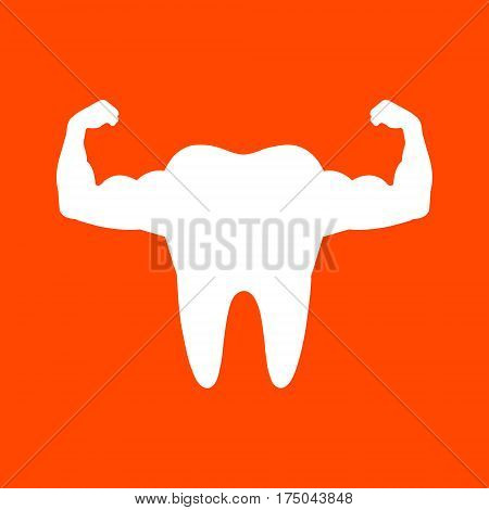 Strong muscular tooth a new vector illustration