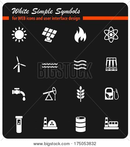 fuel and power web icons for user interface design