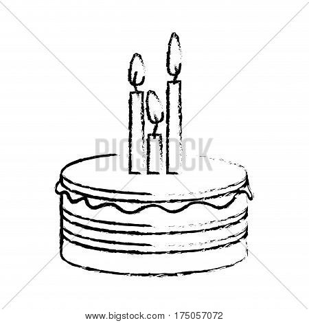 figure party cake with canddles icon, vector illustraction design