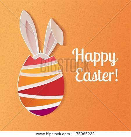 Happy Easter greeting card. A realistic vector image that simulates paper.