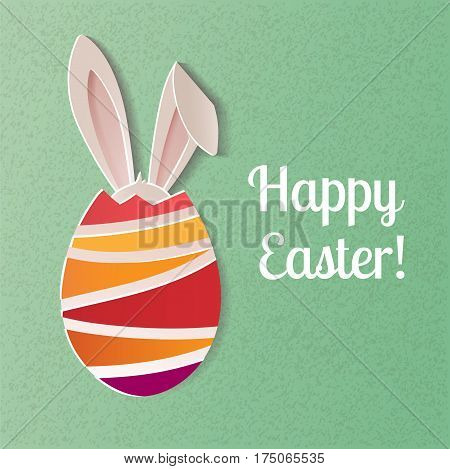 Happy Easter greeting card. A realistic vector image that simulates paper.