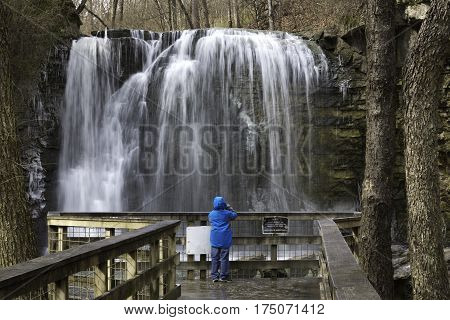 Hayden Falls part of the Griggs Reservoir located on the Scioto River in Central Ohio