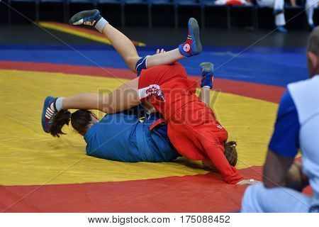 Orenburg, Russia - 29 October 2016: Girls Compete In Sambo