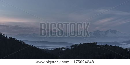Vysoke Tatry Mountains In Winter Time From Tomasovsky View