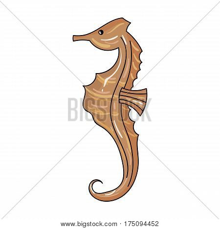 Seahorse icon in cartoon design isolated on white background. Sea animals symbol stock vector illustration.