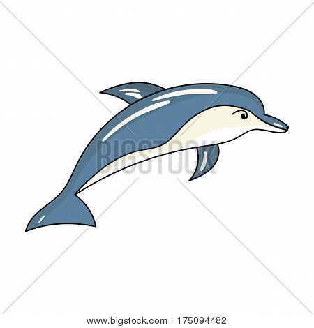 Dolphin icon in cartoon design isolated on white background. Sea animals symbol stock vector illustration.