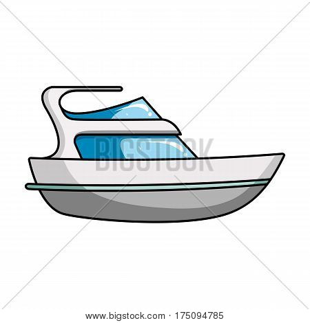 Expensive yacht for rich people.Yacht for vacations and short trips.Ship and water transport single icon in cartoon style vector symbol stock web illustration.