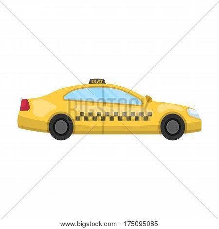 Yellow taxi car in profile.Transport taxi station for passengers. Taxi station single icon in cartoon style vector symbol stock web illustration