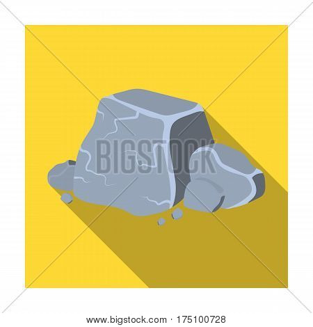 Metal ore icon in flat design isolated on white background. Precious minerals and jeweler symbol stock vector illustration.