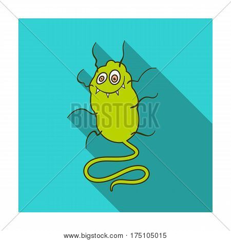 Yellow virus icon in flat design isolated on white background. Viruses and bacteries symbol stock vector illustration.