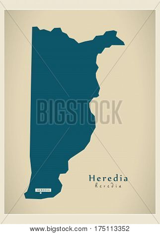 Modern Map - Heredia Cr Illustration Silhouette