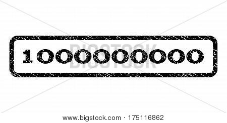 1000000000 watermark stamp. Text caption inside rounded rectangle with grunge design style. Rubber seal stamp with dust texture. Vector black ink imprint on a white background.