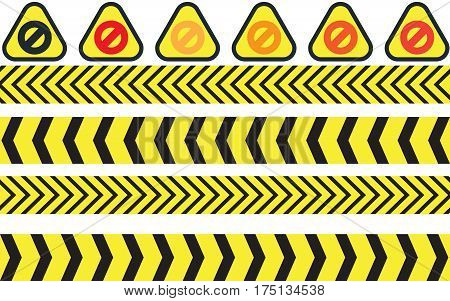 vector illustration of warning icons. EPS 10