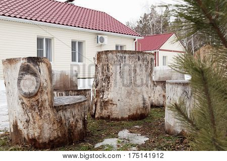 Self-made Wooden Furniture On The Street