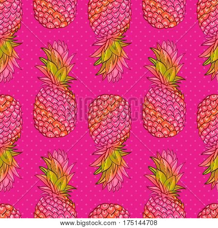 Pineapple creative trendy seamless pattern. Neon colors fashionable style memphis, rave Texture for scrapbooking, wrapping paper, textiles, web page, textile wallpapers, surface design, fashion