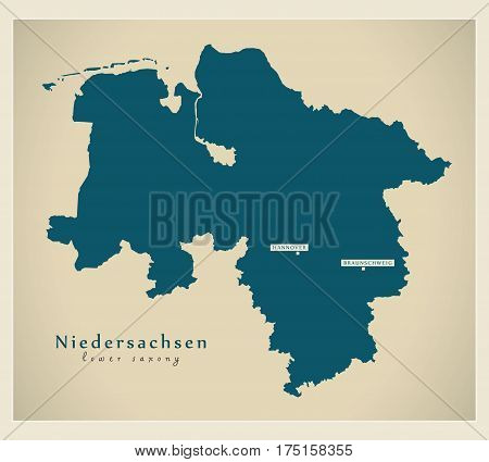 Modern Map - Niedersachsen De New Design Refreshed Illustration