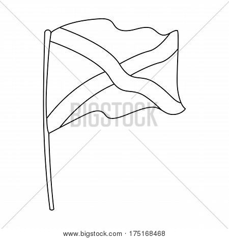 Flag of Scotland icon in outline design isolated on white background. Scotland country symbol stock vector illustration.