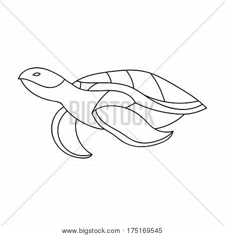 Sea turtle icon in outline design isolated on white background. Sea animals symbol stock vector illustration.