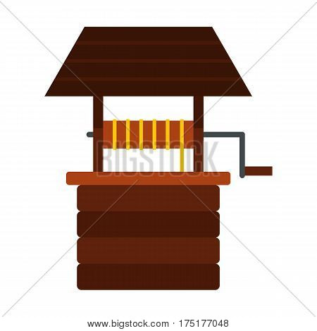 Water well icon in flat style isolated on white background vector illustration