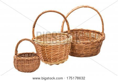 wicker basket Design Object isolated on white background