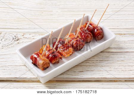 pinchos Bacon wrapped dates pintxos tapas from Spain food