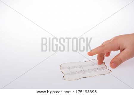 Musical Notes On Burnt Paper In Hand