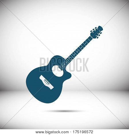 Acoustic guitar sign icon. Music symbol icon stock vector illustration flat design