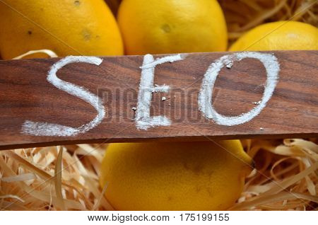 word seo on a  abstract colorful background