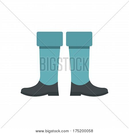 Fishing boots icon in flat style isolated on white background vector illustration