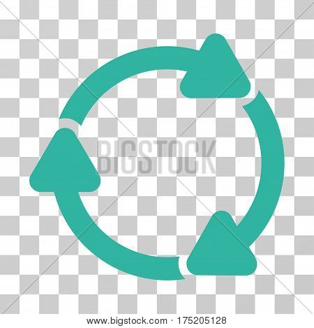 Rotate CW icon. Vector illustration style is flat iconic symbol cyan color transparent background. Designed for web and software interfaces.
