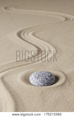zen budhism meditation stone and sand. Paterns for relaxation and concentration.