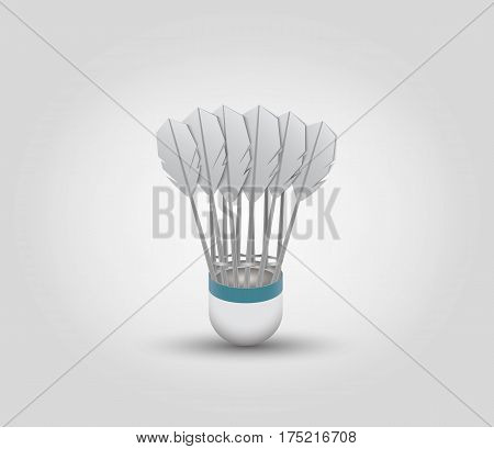 Shuttlecock for badminton on grey background, vector illustration, eps10
