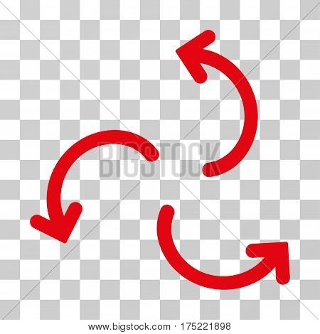 Cyclone Arrows icon. Vector illustration style is flat iconic symbol red color transparent background. Designed for web and software interfaces.