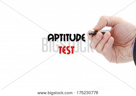 Aptitude test text concept isolated over white background