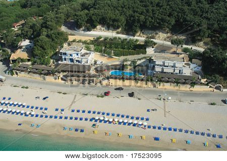 บรรยากาศในหมู่บ้าน Parga กรีซ - Valtos หาดถ่ายจากเฮลิคอปเตอร์