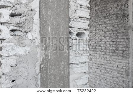 Uncompleted Grey Concrete Brick Wall