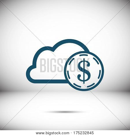 dollar money cloud  icon stock vector illustration flat design