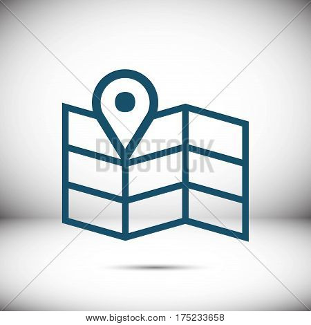 navigation map icon stock vector illustration flat design