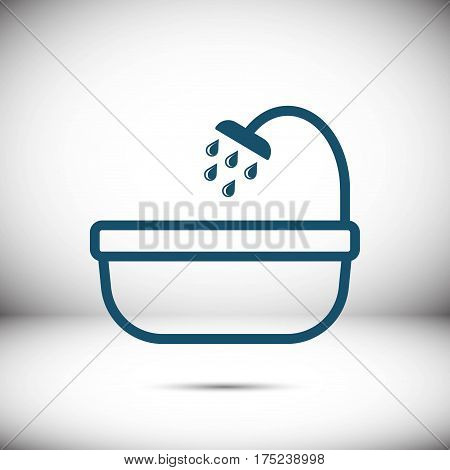 bathroom and shower icon stock vector illustration flat design