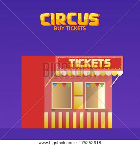 Circus and cinema tickets booth shop vector illustration.