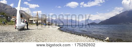 Sailboat In Preparation On The Beach