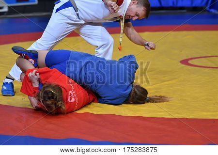 Orenburg, Russia - 29 October 2016: Girls Compete In Sambo
