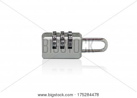 Mini key cute digit combination padlock luggage bag security lock isolated with clipping path